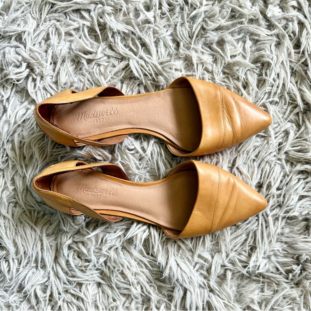 Madewell The D’Orsay Flat in Honey Leather – Size 8